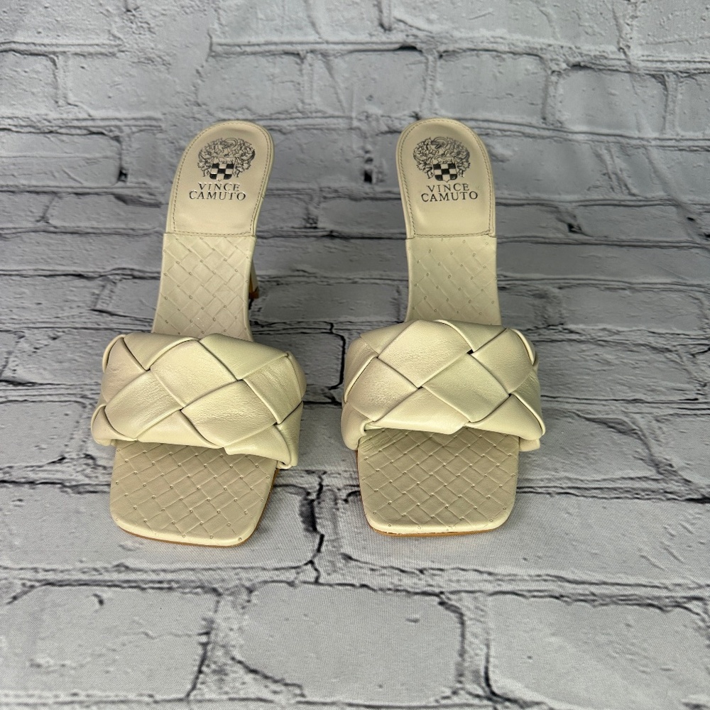 Vince Camuto Brelanie Braided Strap Square Toe Leather Sandal